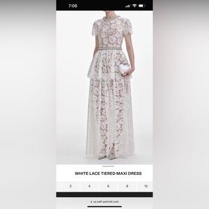 Self portrait White Lace Maxi dress